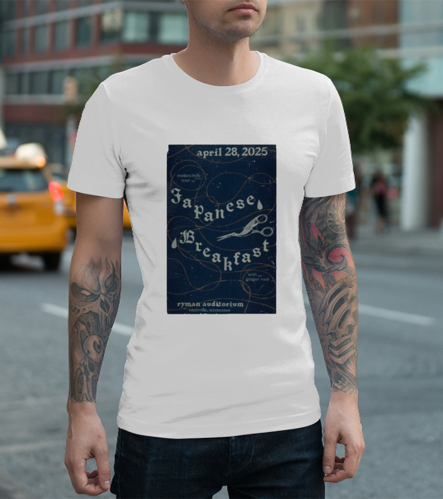 April 28 2025 Melancholy Tour Japanese Breakfast Ryman Auditorium Nashville with Ginger Root T-Shirt