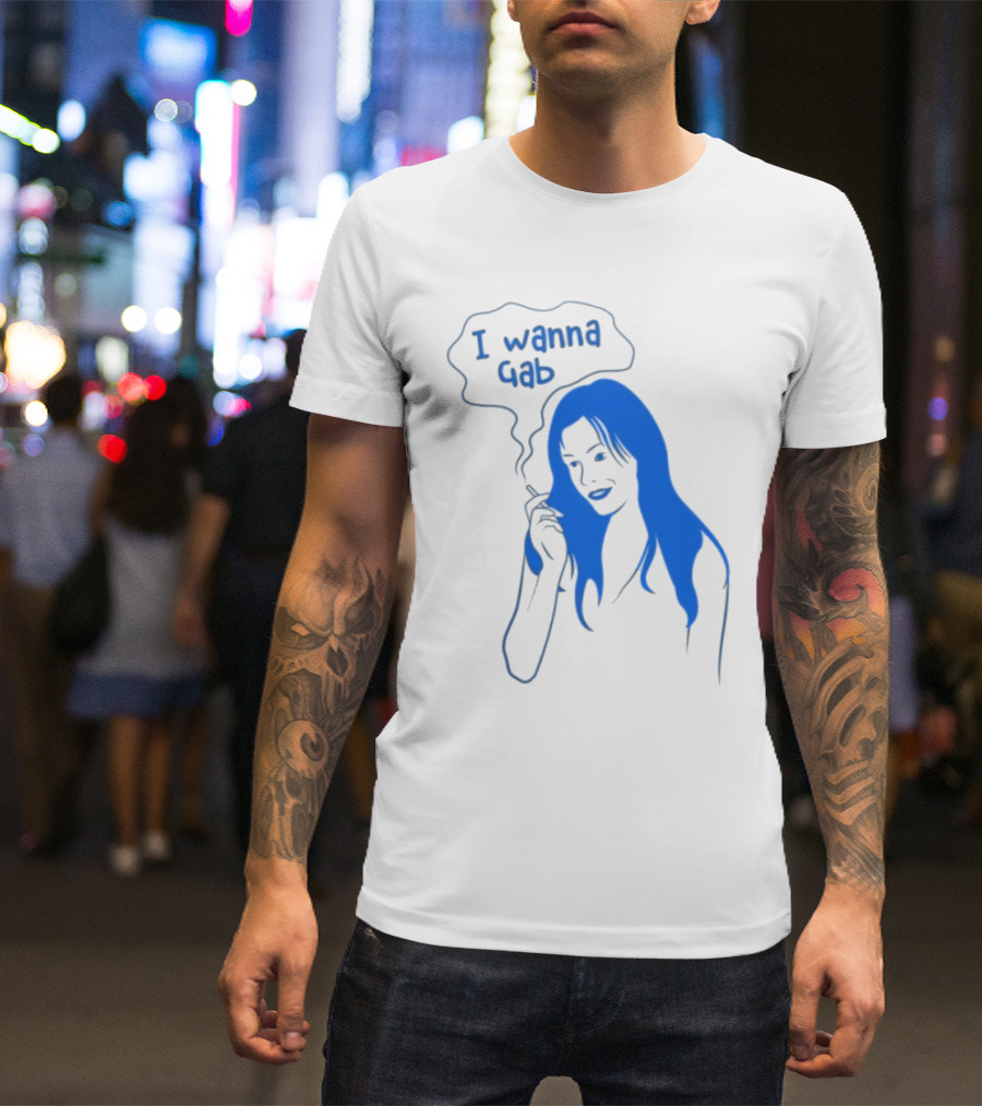 I Wanna Gab Cigarettes Blue Smoking Graphic T-Shirt