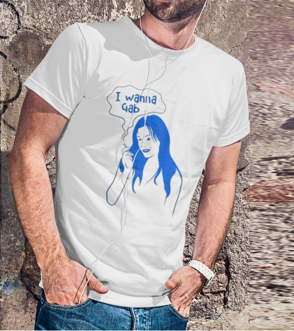 I Wanna Gab Cigarettes Blue Smoking Graphic T-Shirt