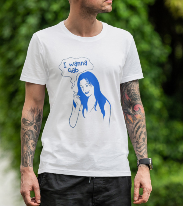 I Wanna Gab Cigarettes Blue Smoking Graphic T-Shirt