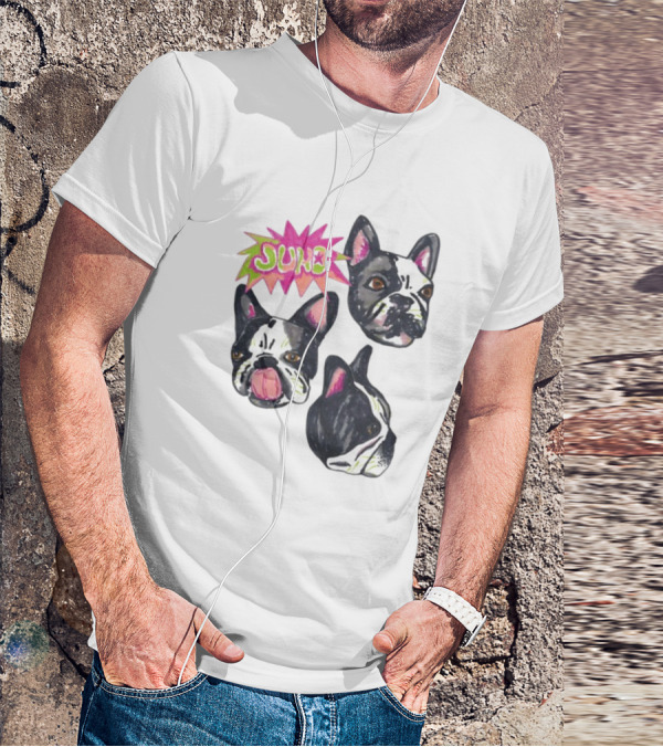 Kel Lauren Remi Wolf Juno Dog Faces Colorful Design T-Shirt