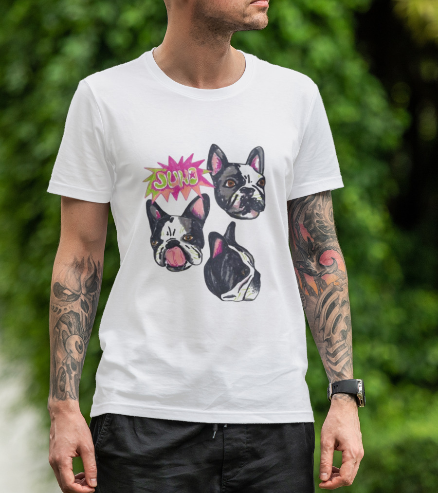 Kel Lauren Remi Wolf Juno Dog Faces Colorful Design T-Shirt