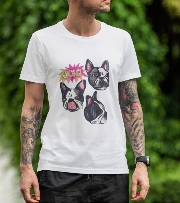 Kel Lauren Remi Wolf Juno Dog Faces Colorful Design T-Shirt