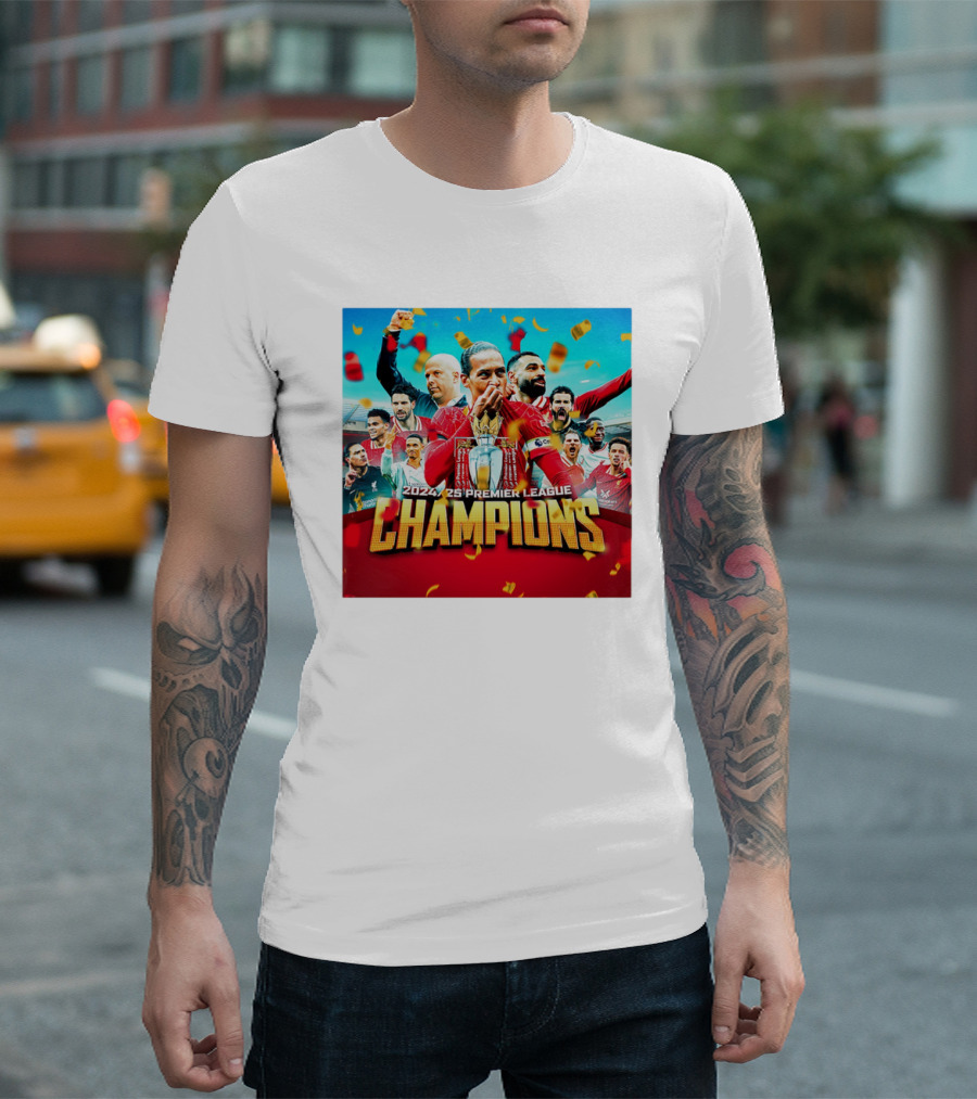 2024-25 Premier League Champions Liverpool FC Celebration T-Shirt