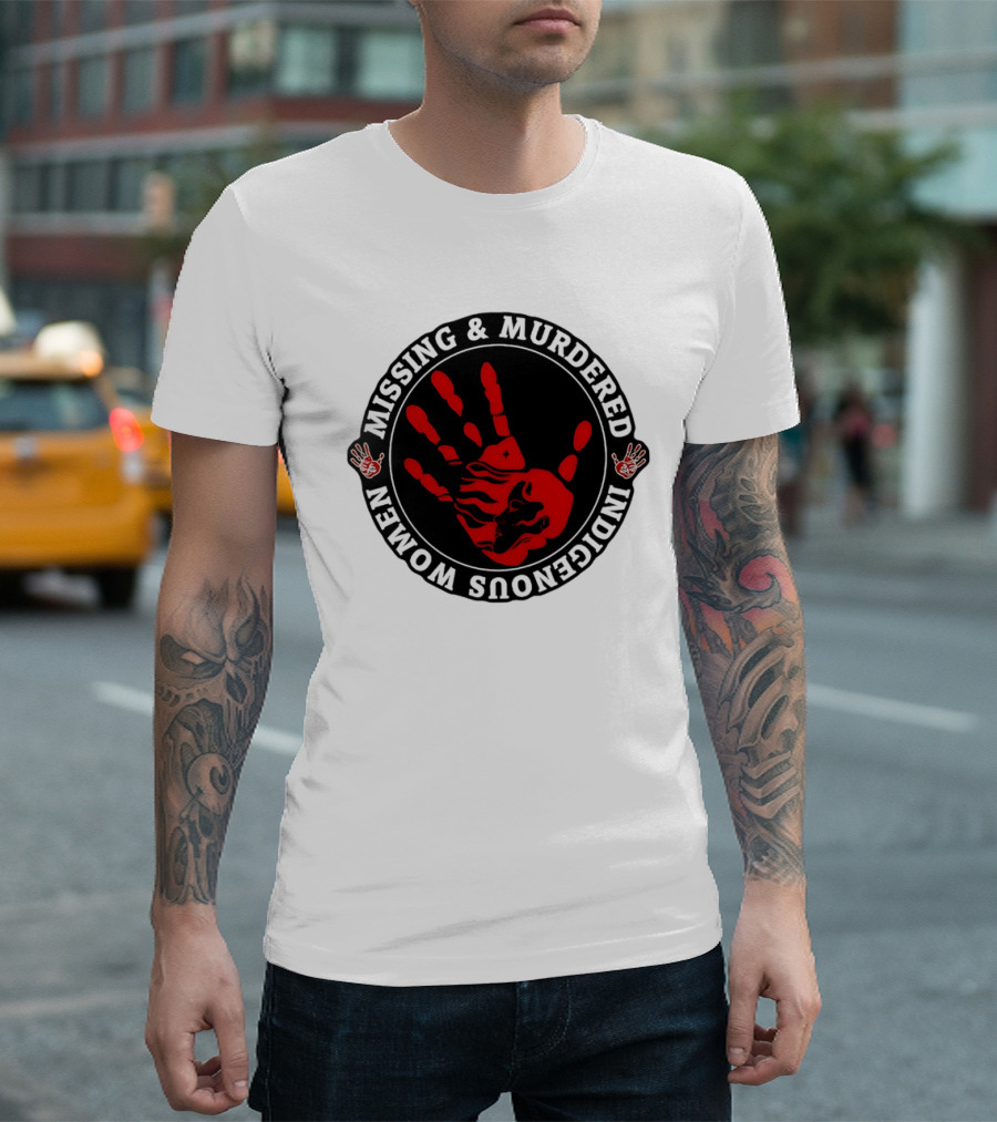 Missing Murdered Indigenous Women Red Handprint Symbol T-Shirt