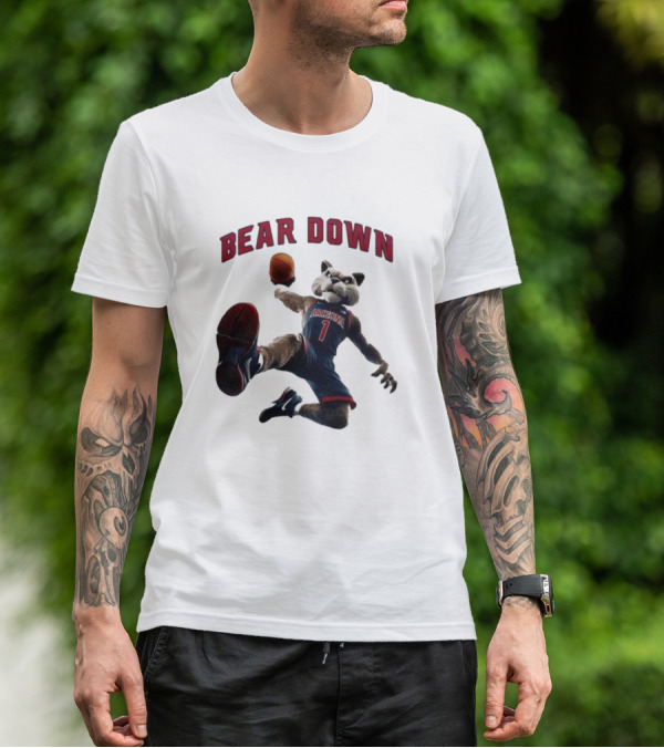 Bear Down Arizona Wildcats 2025 Mascot Basketball Action T-Shirt