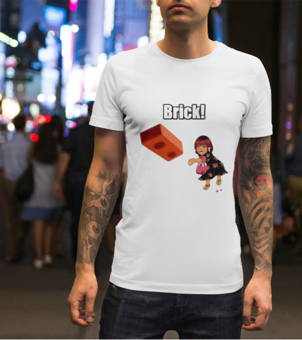 "Brick! Lushious Massacr Character With Red Brick" T-Shirt
