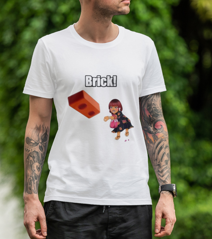 "Brick! Lushious Massacr Character With Red Brick" T-Shirt