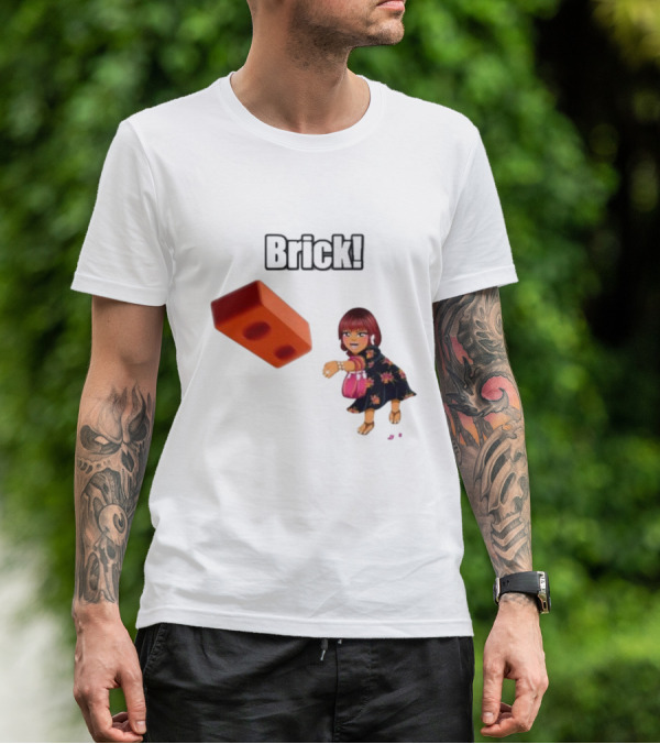 "Brick! Lushious Massacr Character With Red Brick" T-Shirt