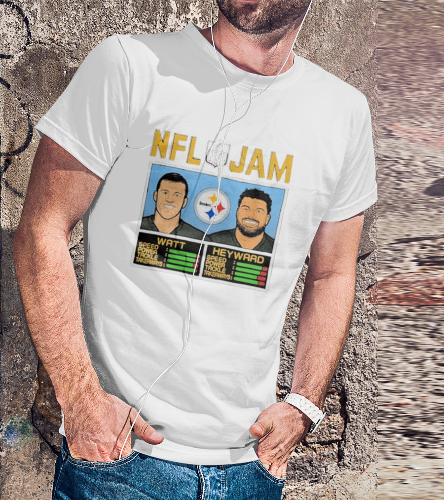 NFL Jam Steelers Watt Heyward Speed Power Tackle Takeaways T-Shirt