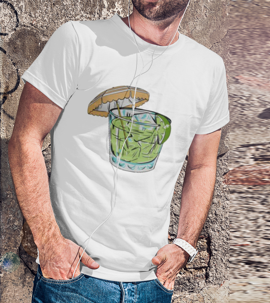 Margarita 818 Tequila Tropical Drink Umbrella Lime T-Shirt