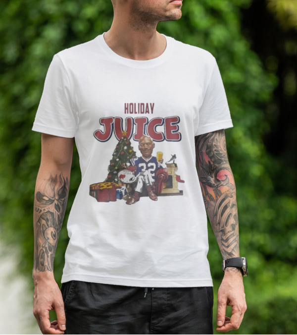 Holiday Juice 32 Christmas Football Theme T-Shirt