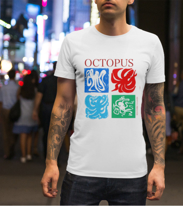 Octopus NewtonFaulkner Four Colored Abstract Squares T-Shirt