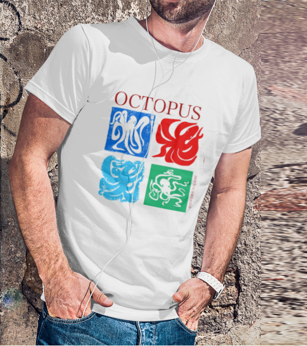 Octopus NewtonFaulkner Four Colored Abstract Squares T-Shirt