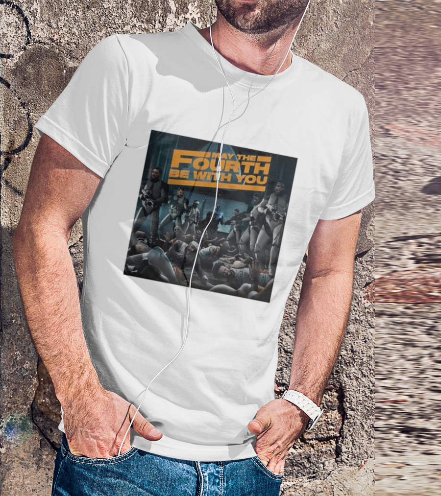 May The Fourth Be With You Basketball Players And Stormtroopers Scene T-Shirt