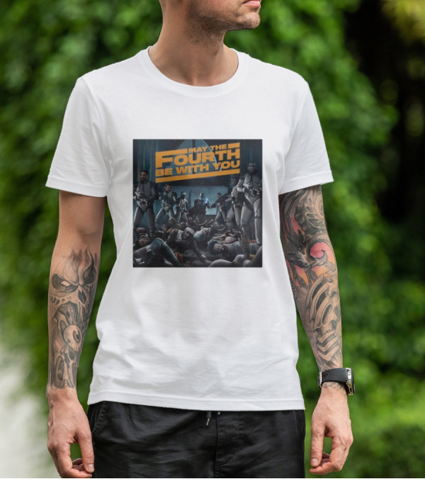 May The Fourth Be With You Basketball Players And Stormtroopers Scene T-Shirt