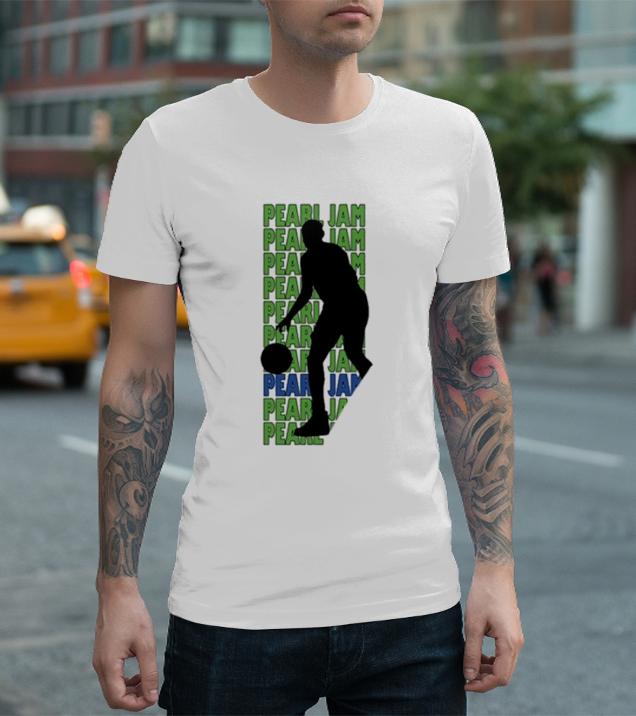 Pearl Jam Dark Matter Tour 2025 Atlanta Event at State Farm Arena April 29 May 1 Dribbler Silhouette T-Shirt