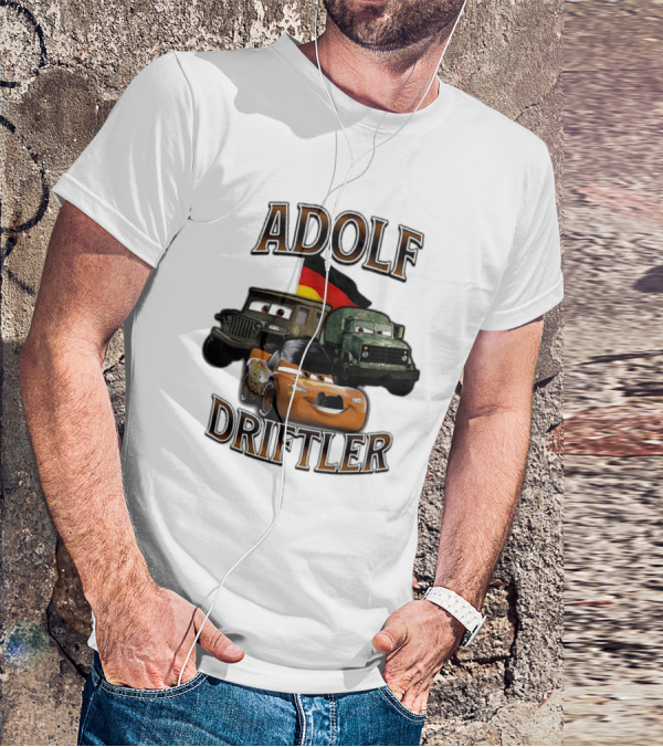 Pixar Cars Adolf Driftler Cartoon Parody T-Shirt