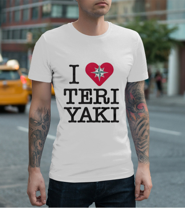 Seattle Mariners I Love Teriyaki Heart Mariners Symbol T-Shirt