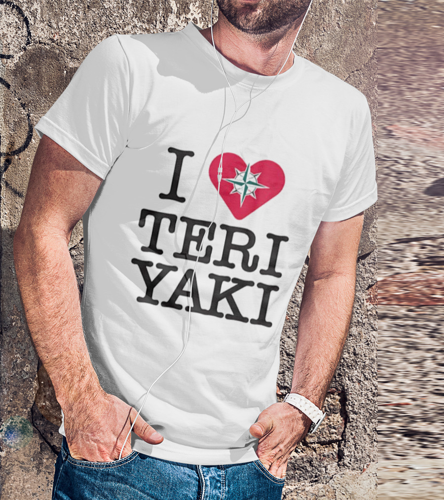Seattle Mariners I Love Teriyaki Heart Mariners Symbol T-Shirt