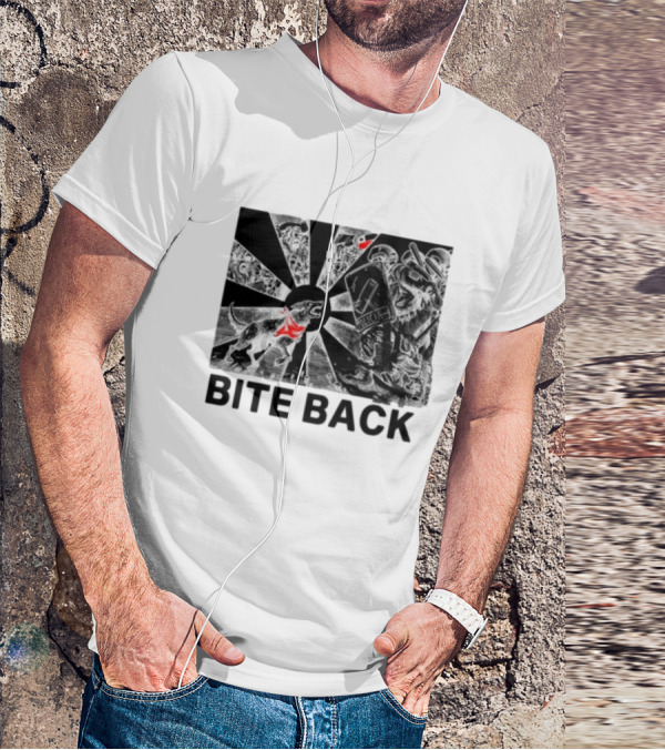 Punkwithacamera Bite Back Protest Artwork With Charging Dog And Riot Police T-Shirt