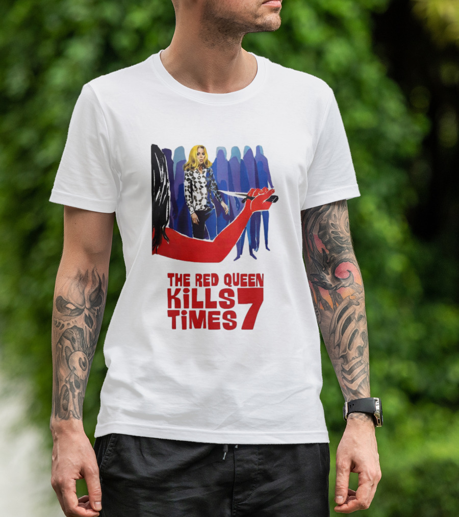 The Red Queen Kills Seven Times Red Arm Woman And Figures T-Shirt