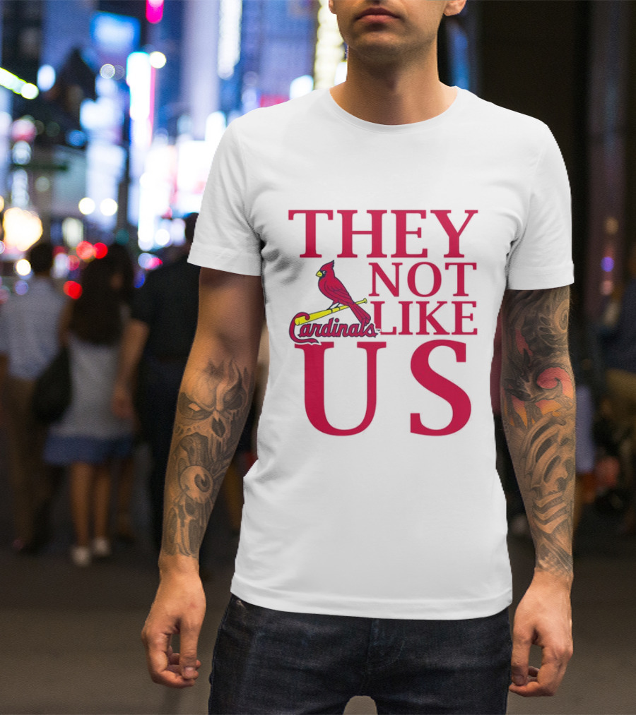 St. Louis Cardinals They Not Like Us Bird On Bat T-Shirt