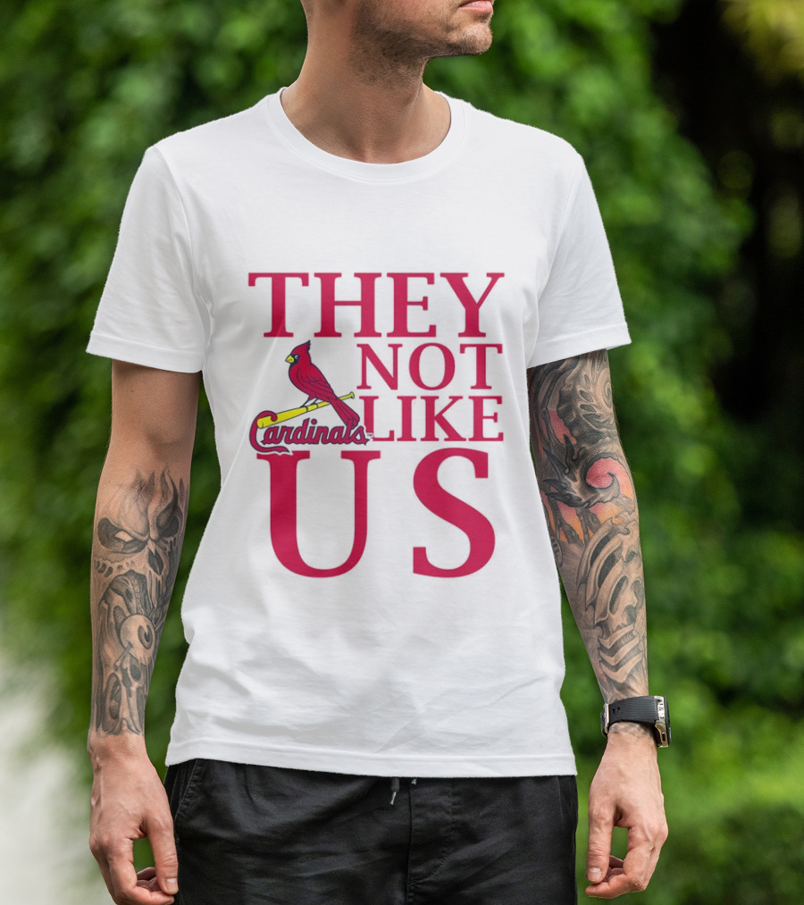 St. Louis Cardinals They Not Like Us Bird On Bat T-Shirt