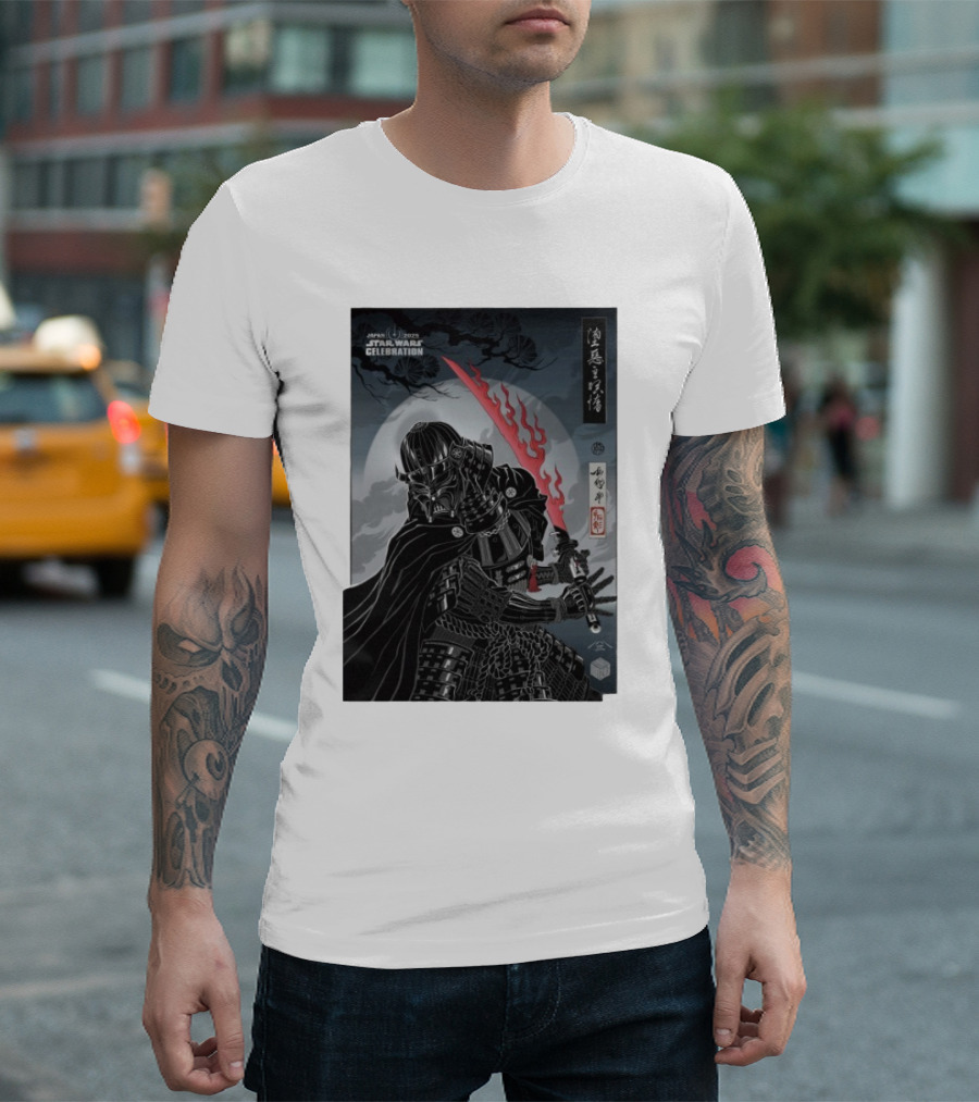 Japan 2025 Star Wars Celebration Badge Darth Vader Samurai Warrior Final Reveal Characters T-Shirt
