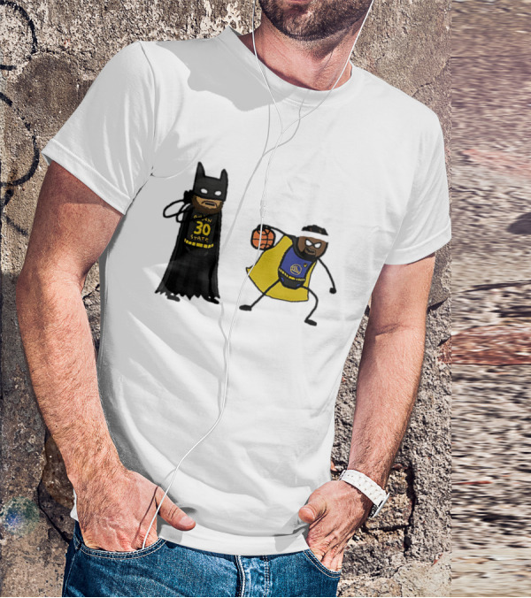 Batman Robin Stephen Curry Jimmy Butler Golden State Warriors Basketball Cartoon T-Shirt