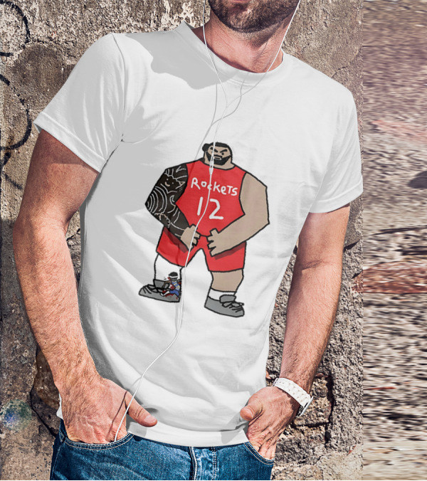 Houston Rockets Cartoon Figure No.12 Basketball Steven Adams T-Shirt
