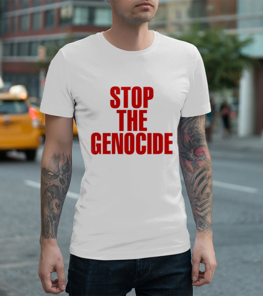 Stop The Genocide Red Bold Statement T-Shirt