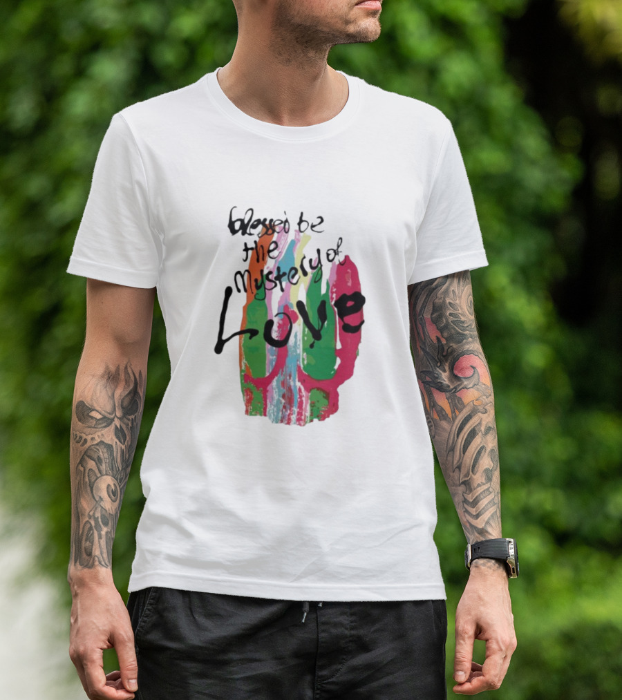 Sufjan Stevens Blessed Be The Mystery Of Love Colorful Brushstroke Typography T-Shirt