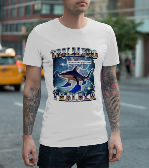 Tralalero Tralala Shark In Sneakers Electric Storm T-Shirt