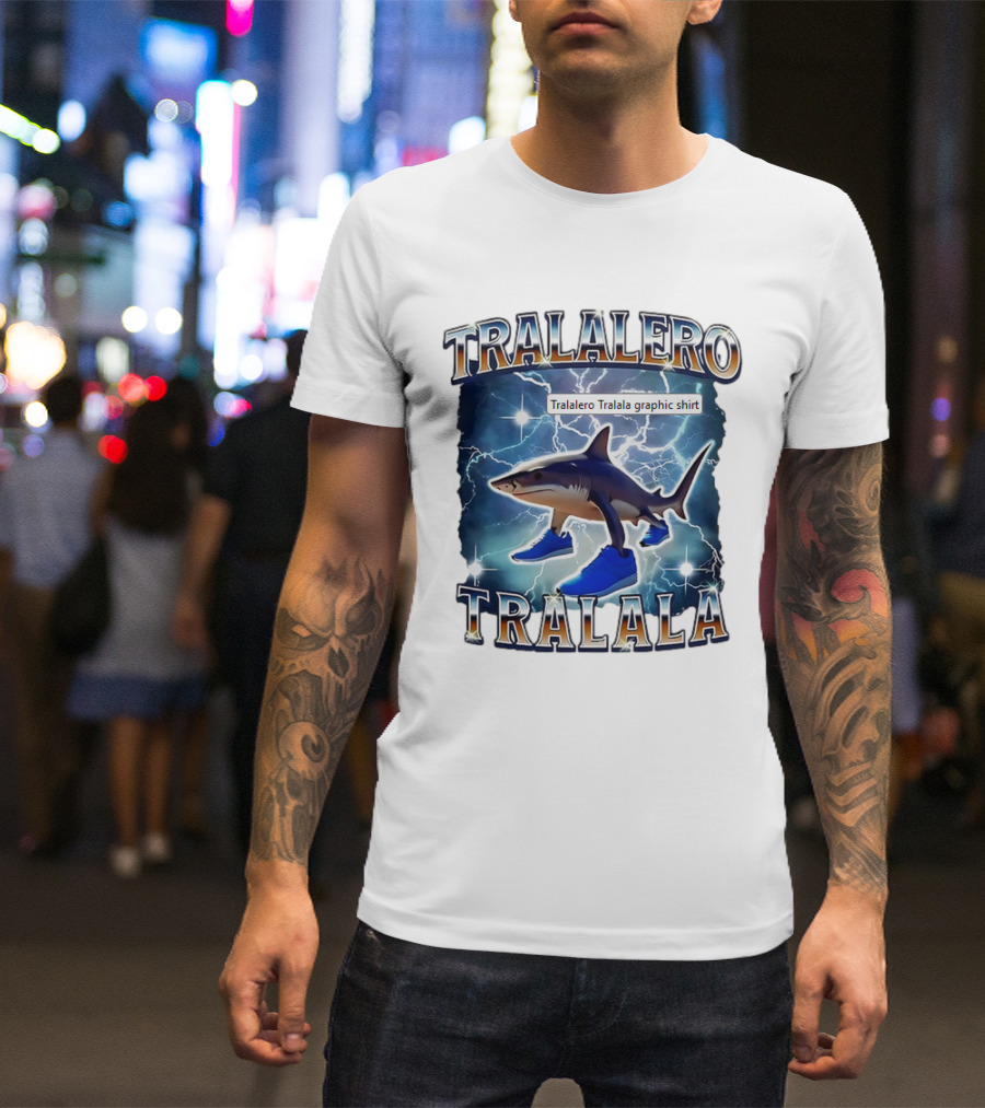 Tralalero Tralala Shark In Sneakers Electric Storm T-Shirt