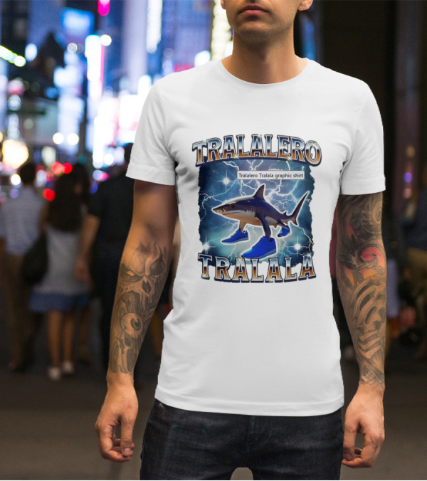 Tralalero Tralala Shark In Sneakers Electric Storm T-Shirt