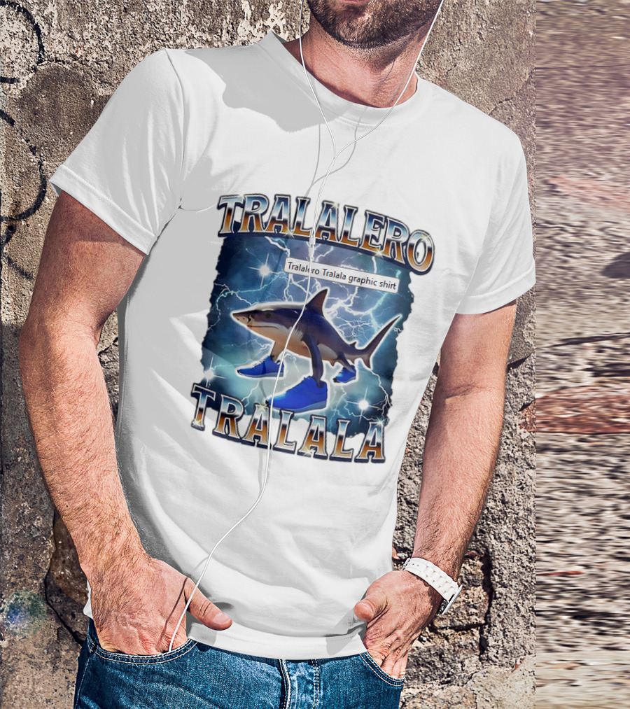 Tralalero Tralala Shark In Sneakers Electric Storm T-Shirt