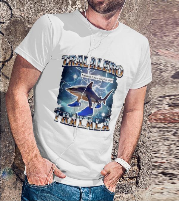 Tralalero Tralala Shark In Sneakers Electric Storm T-Shirt