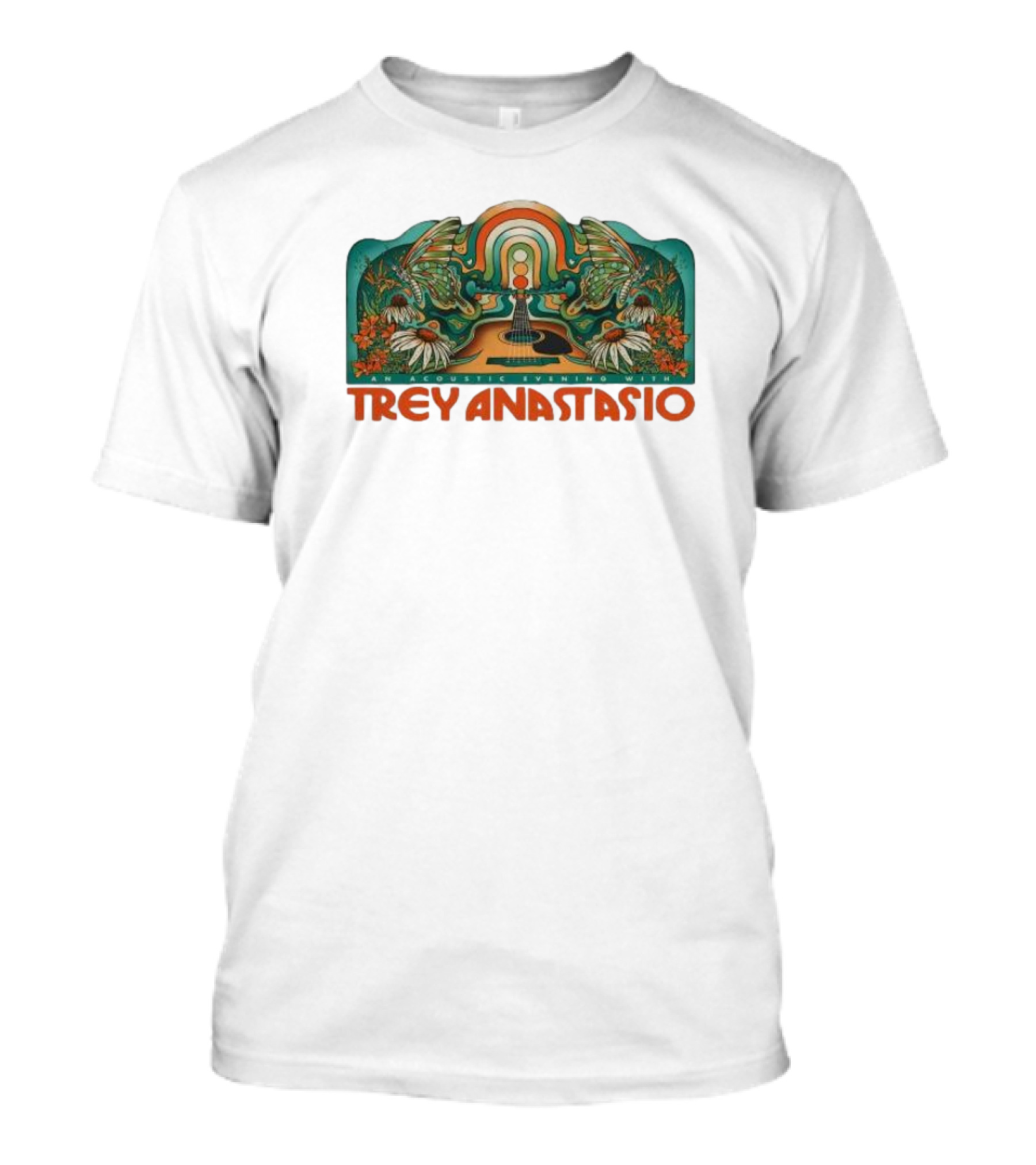 Trey Anastasio Acoustic Evening 2025 Rainbow Butterfly Guitar Floral Art T-Shirt