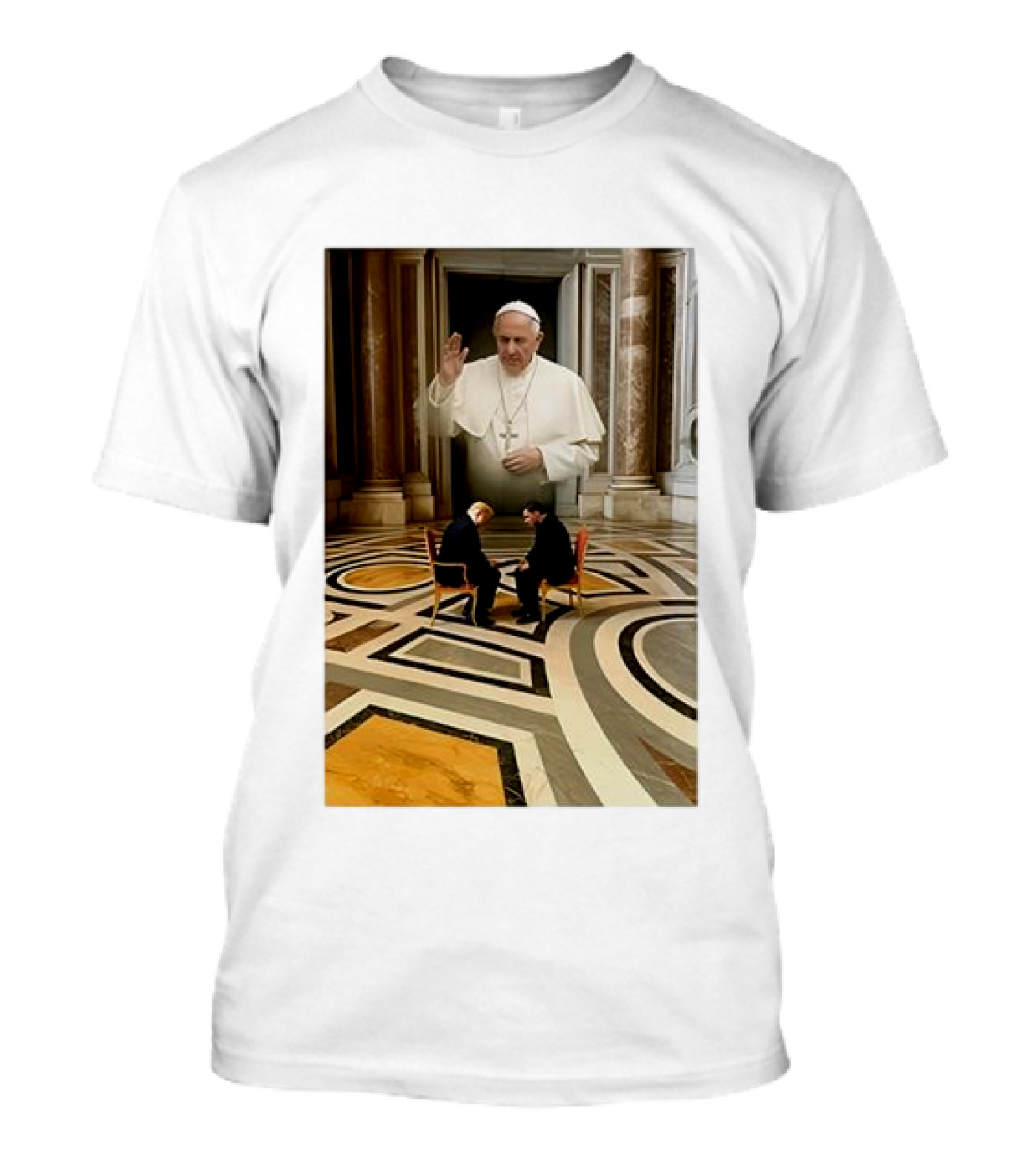 Trump Zelensky Pope Francis St Peters Basilica Meeting Scene T-Shirt