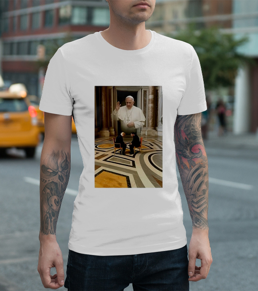 Trump Zelensky Pope Francis St Peters Basilica Meeting Scene T-Shirt
