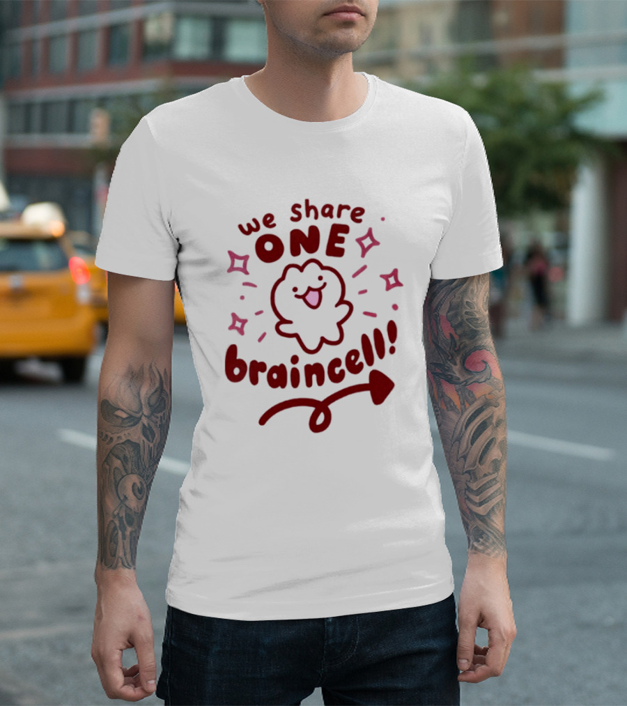 we share one braincell cute character with heart and sparkles T-Shirt