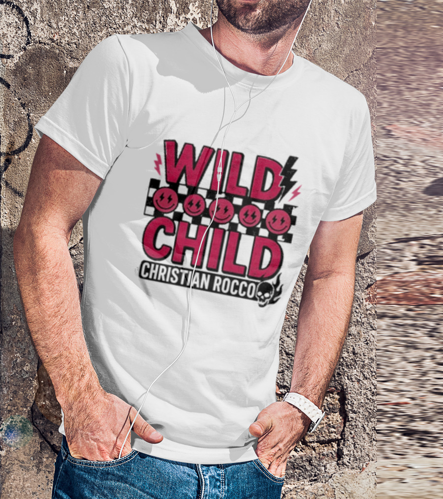 Wild Child Smiles Lightning Emojis Christian Rocco T-Shirt