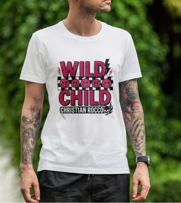 Wild Child Smiles Lightning Emojis Christian Rocco T-Shirt