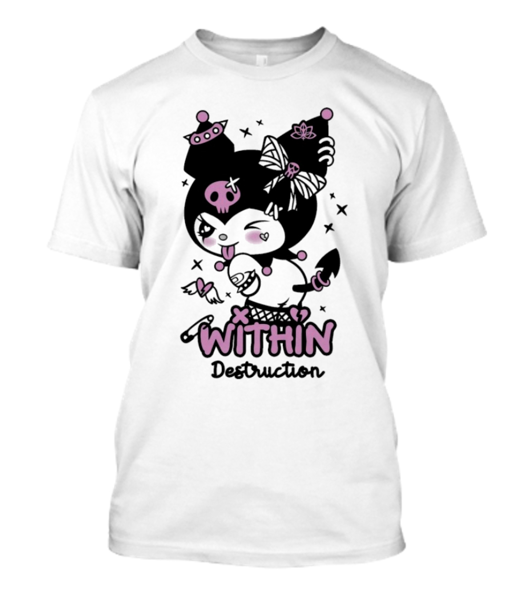 Within Destruction Devil Kitty Kuromi Skull And Bow Elements T-Shirt