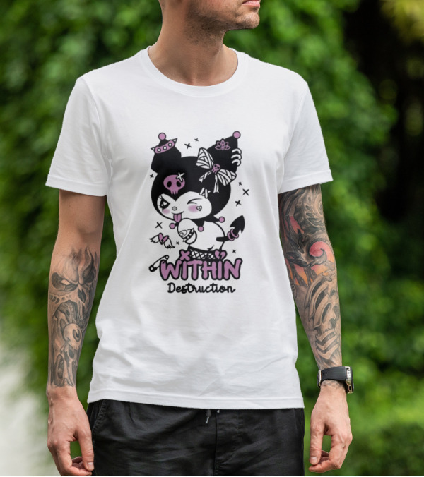 Within Destruction Devil Kitty Kuromi Skull And Bow Elements T-Shirt