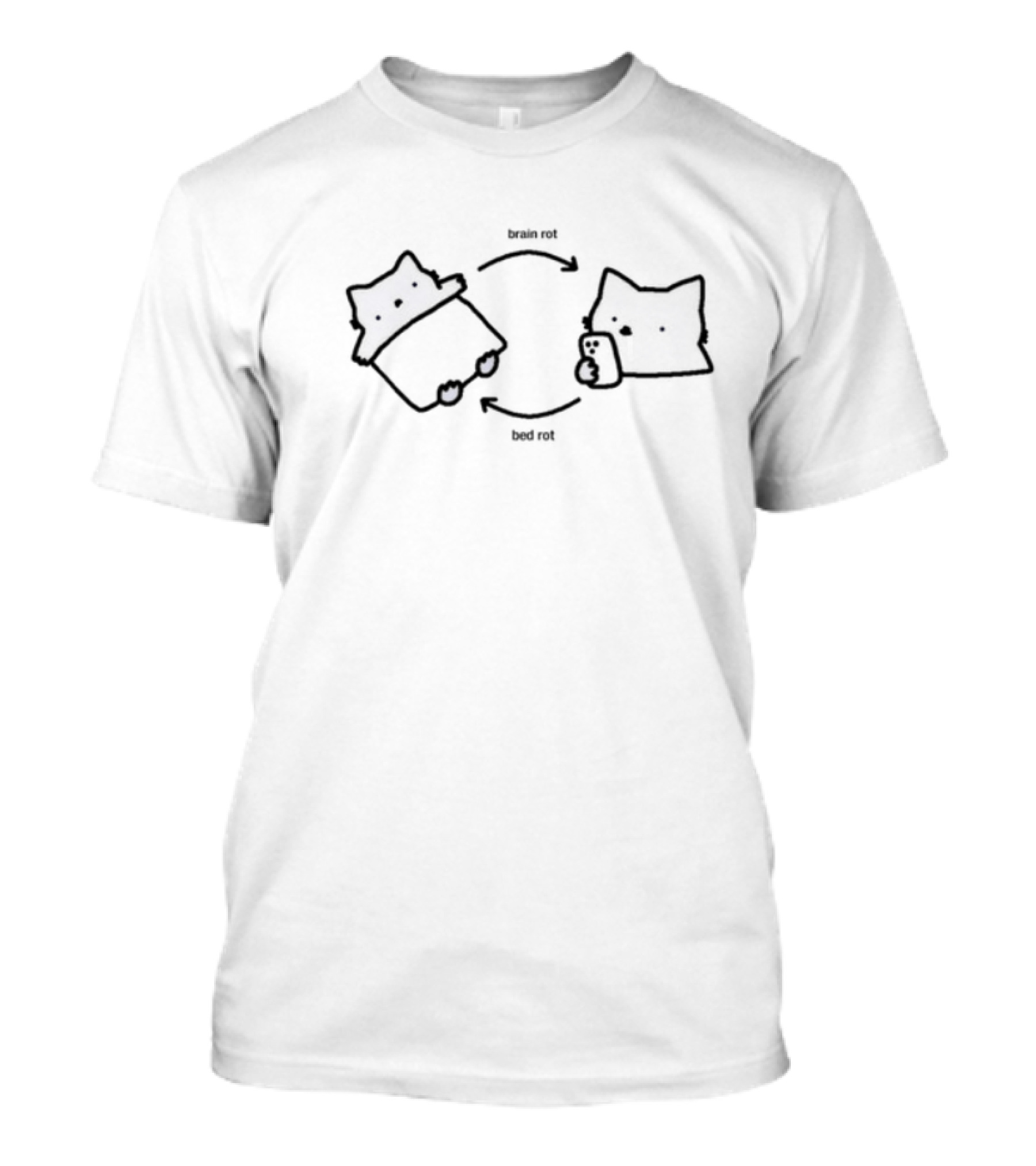 Sleepy Sillynubcat Brain Rot Bed Rot Pillow Rotation T-Shirt