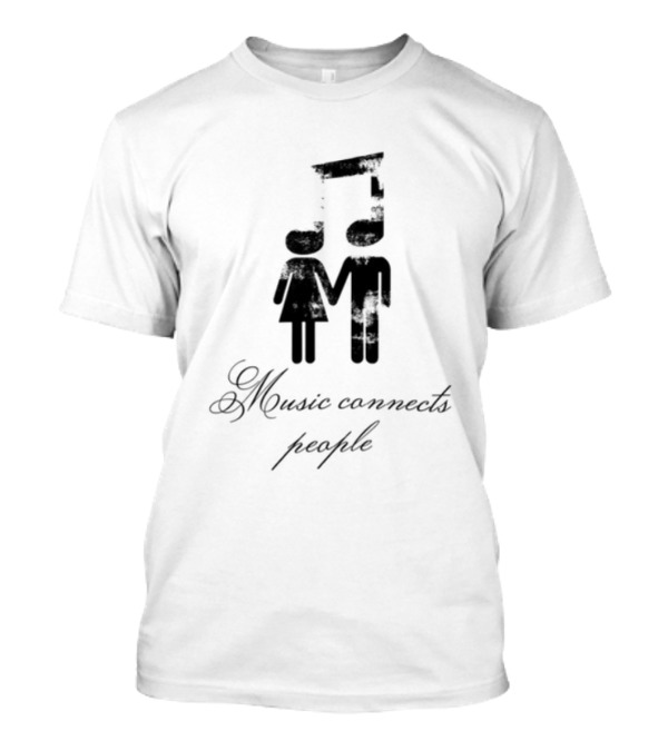 Slechthart Music Connects People Robot And Teddy Bear Illustration T-Shirt