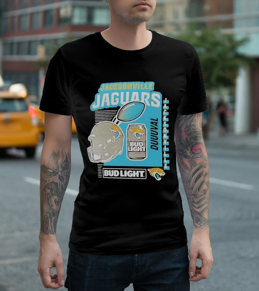 Jacksonville Jaguars Bud Light Football Helmet Duuuval T-Shirt