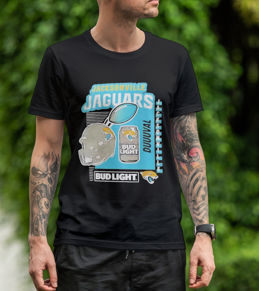 Jacksonville Jaguars Bud Light Football Helmet Duuuval T-Shirt